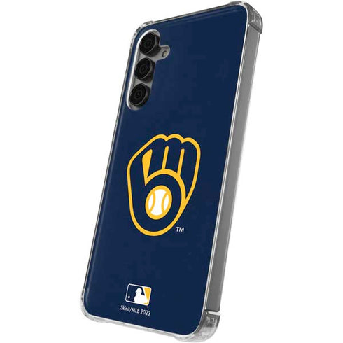 MLB Milwaukee Brewers - Solid Distressed Galaxy S24 Plus Clear Case